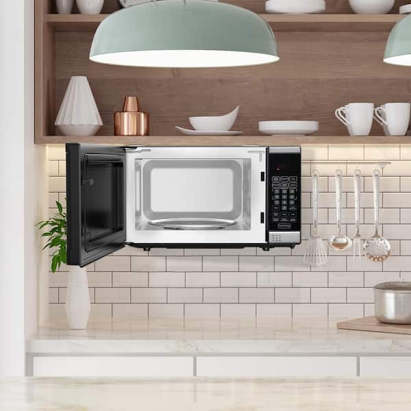 0.7 cu. ft. countertop microwave in white, kitchen compact oven small dorm  mini