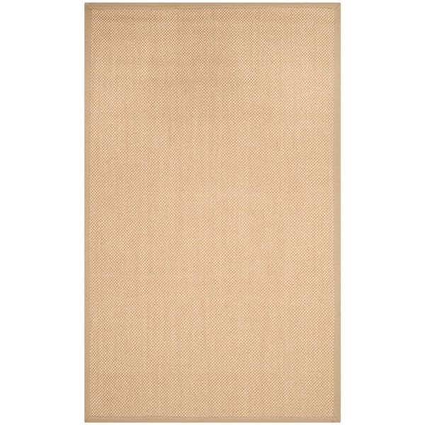 Natural Fiber 5 ft. x 7 ft. Maize/Linen Woven Border Area Rug