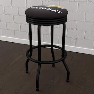 Chevrolet 29 in. Black Backless Metal Bar Stool with Vinyl Seat