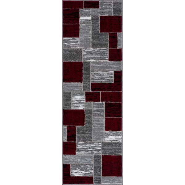 L'Baiet Verena Red Geometric 2 ft. x 3 ft. Scatter Area Rug