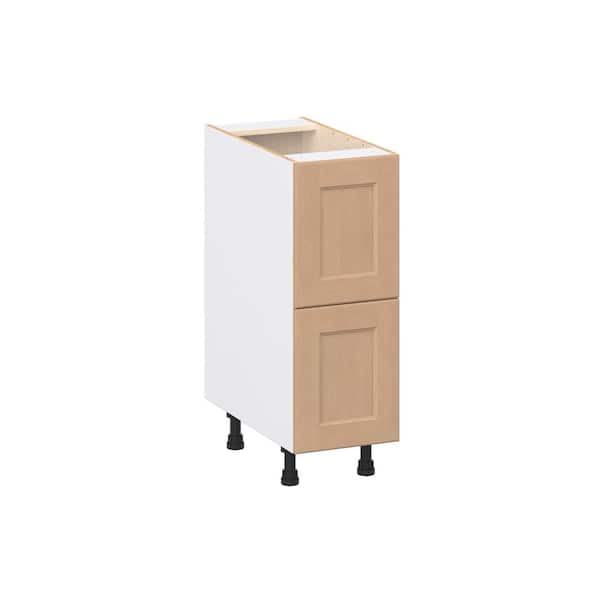 J COLLECTION Lakewood 12 in. W x 24.5 in. D x 34.5 in. H Assembled Shaker Drawer Base Kitchen Cabinet in Sugar Cookie with 2-Drawers