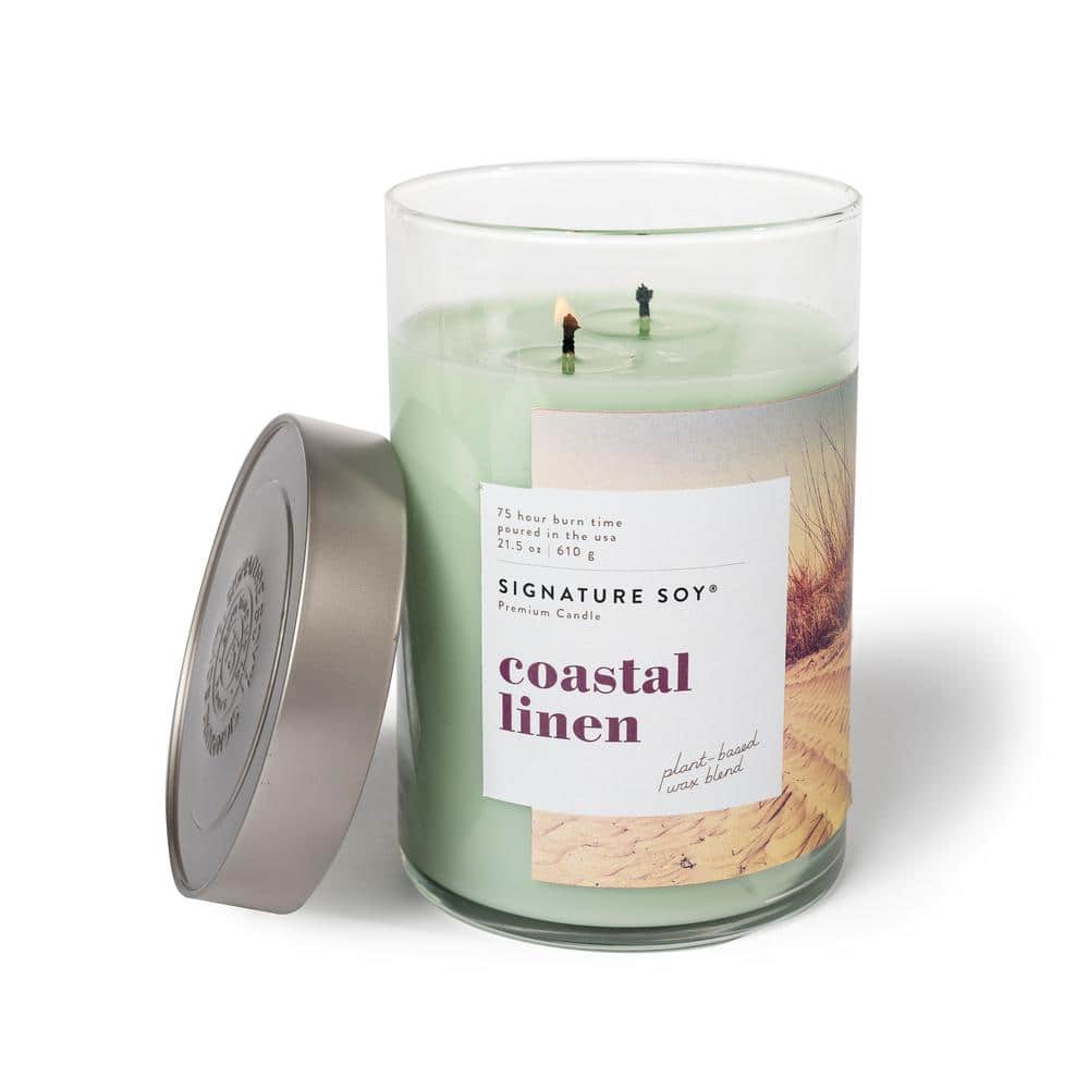 White Lavender Coastal Linen Scented Soy Jar Candle