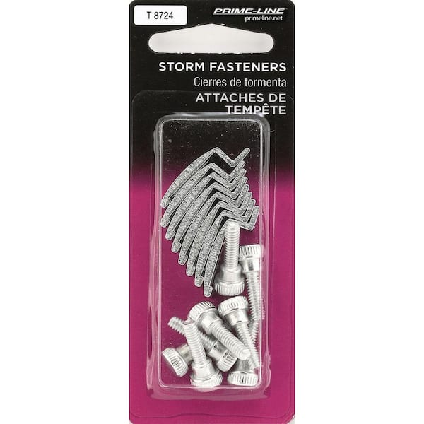 Prime-Line Storm Door Panel Clip with Screws, 1/4 in., Aluminum (8