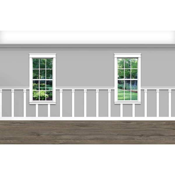 Ornamental Mouldings .75 in. D x 44 in. W x 92 in. L Unfinished Aspen Wood Bryson Wainscot Kit Panel Moulding