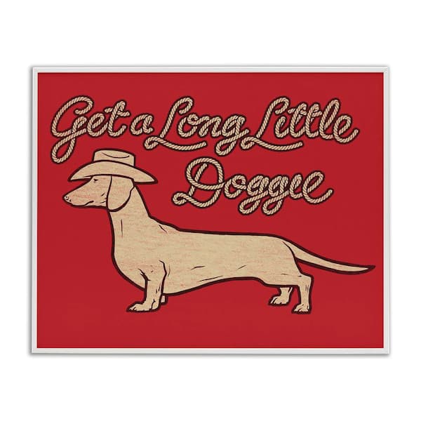 Stupell Industries Long Little Doggie by Jedco Brands, Inc. White Framed Typography Giclee Art Print 24 in. x 30 in.
