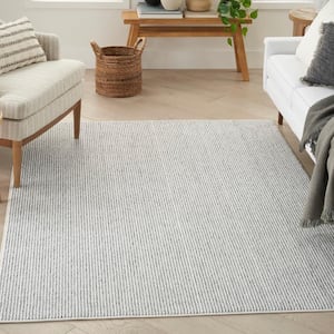Natural Texture Ivory Grey 5 ft. x 7 ft. All-Over Design Contemporary Area Rug