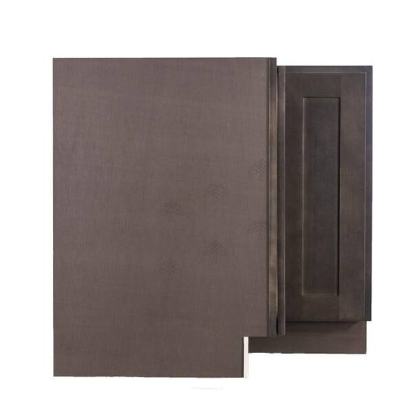 LIFEART CABINETRY Lancaster Shaker Assembled 36 in. x 34.5 in. x 24 in. Base Lazy Susan Cabinet in Vintage Charcoal
