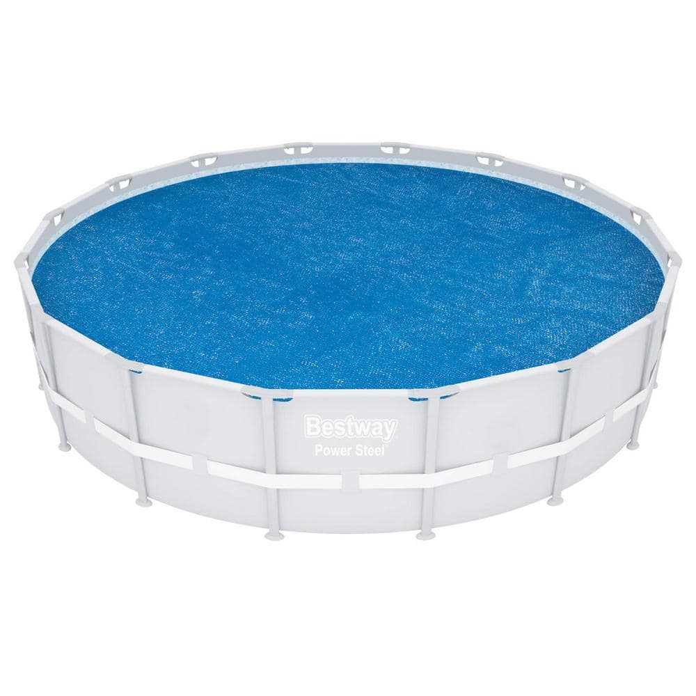 Flowclear 15 ft. x 15 ft. Round Blue Plastic Above Ground Solar Pool Cover