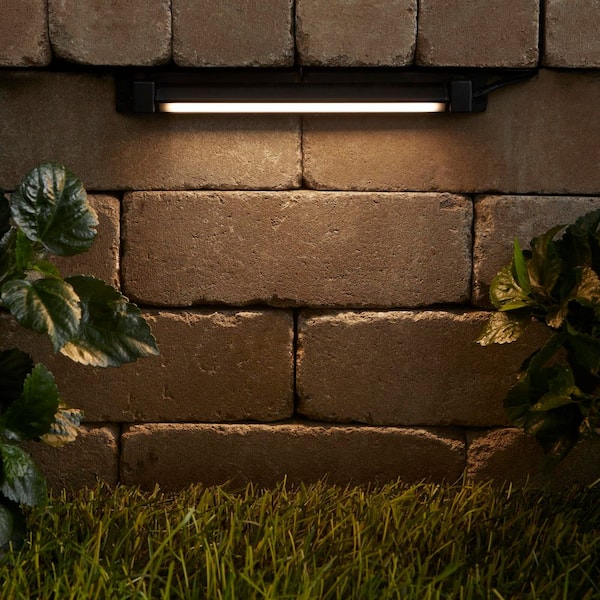 166 Lumen Low Voltage Hardiwred Black Integrated LED Outdoor Stair Light (3-Pack)