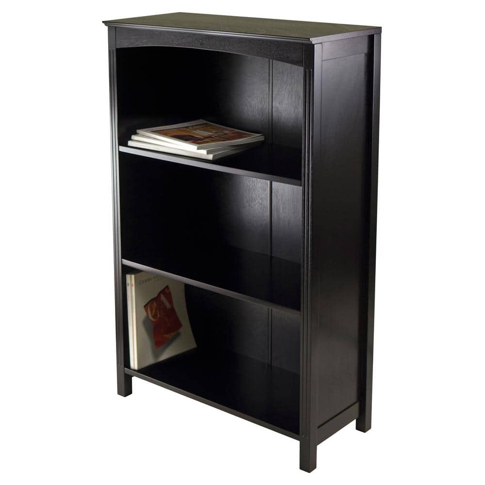 Elegant Espresso 4-Tier Transitional Bookshelf in Solid Wood