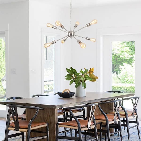 ETONIMERR Aura 23.5 in. 8-Light Chrome Modern Sputnik Chandelier
