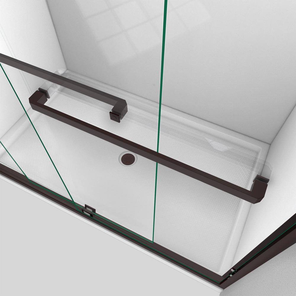 Encore 48" x 36" Black Semi-Frameless Sliding Shower Kit