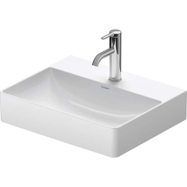 Duravit DuraSquare 5.75 in. Wall Mount Bathroom Sink in White Ceramic (Faucet Not Included)