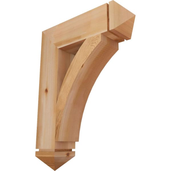 Ekena Millwork 5.5 in. x 32 in. x 24 in. Western Red Cedar Thorton Arts and Crafts Smooth Bracket