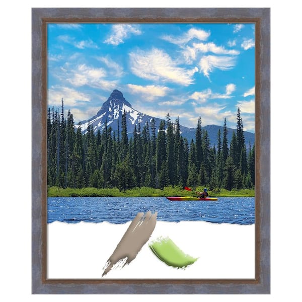 Amanti Art Two Tone Blue Copper Wood Picture Frame Opening Size 18x22 in.