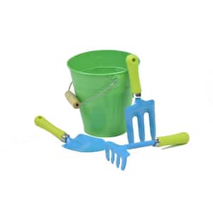 JustForKids Green Water Pail with Tool Set