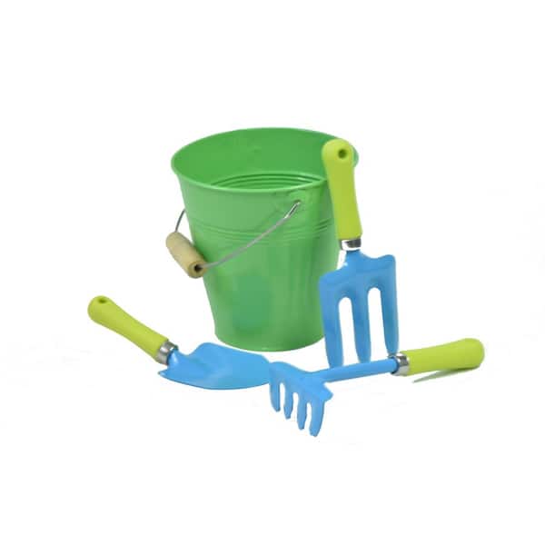 G & F Products JustForKids Green Water Pail with Tool Set