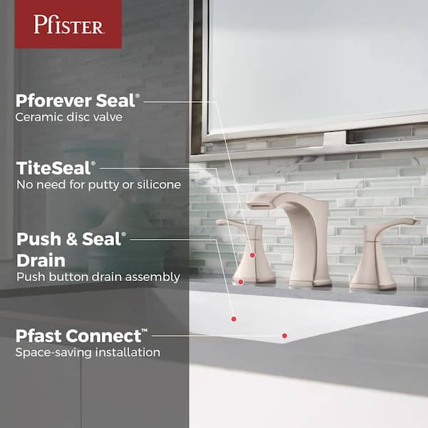 Venturi 8 in. Widespread 2-Handle Bathroom Faucet in Spot Defense Brushed Nickel (2- Pack Combo)