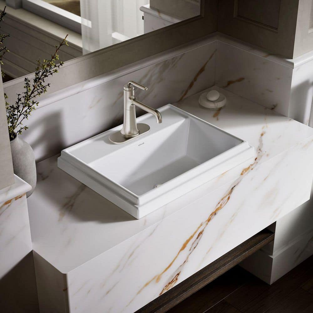 ka☆ke★ KOHLER Tresham Drop-In Vitreous China Bathroom Sink in White