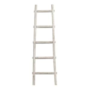 Mariana 5 Step White Decorative Ladder Shelve Wooden Wall Art