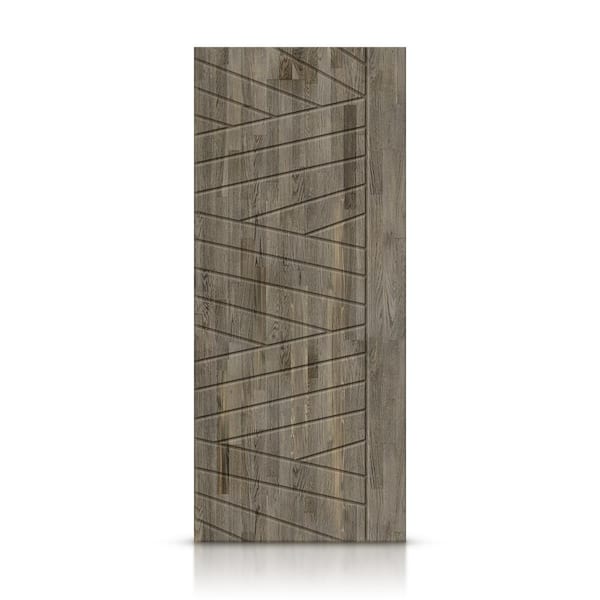 CALHOME 36 in. x 80 in. Hollow Core Weather Gray Stained Pine Wood Interior Door Slab