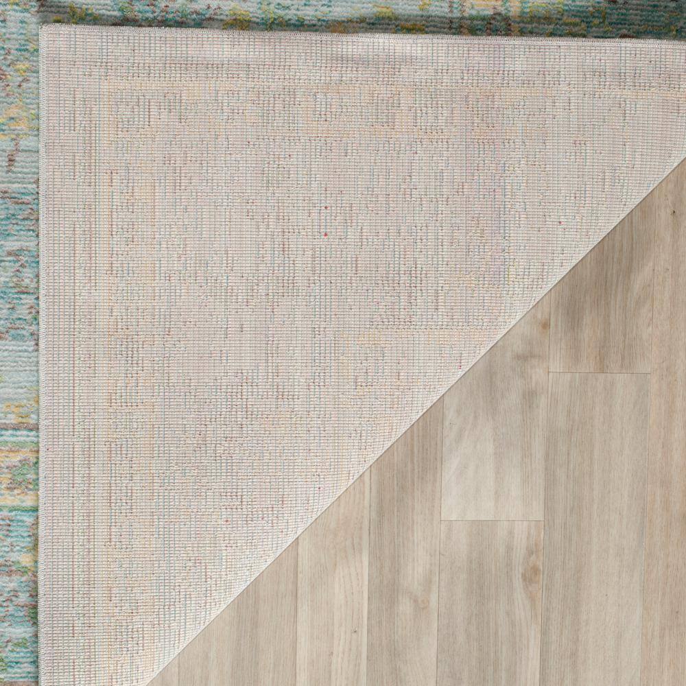 Reversible Light Blue/Turquoise Synthetic 9' x 12' Area Rug