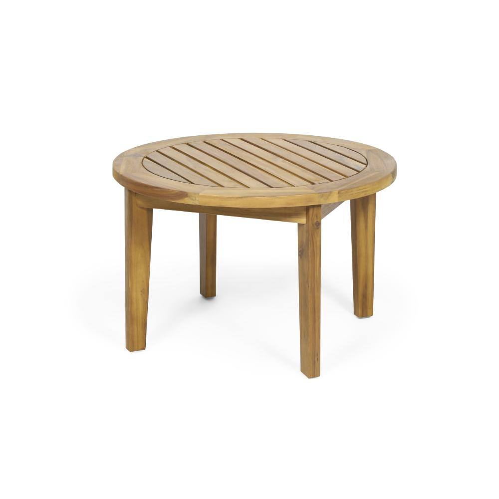 27 in. Round Natural Acacia Wood Outdoor Patio Coffee Table with Slatted Top price history on PriceWatchPro
