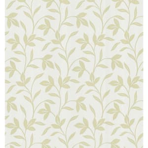 Leaf Trail Olive Wallpaper Sample