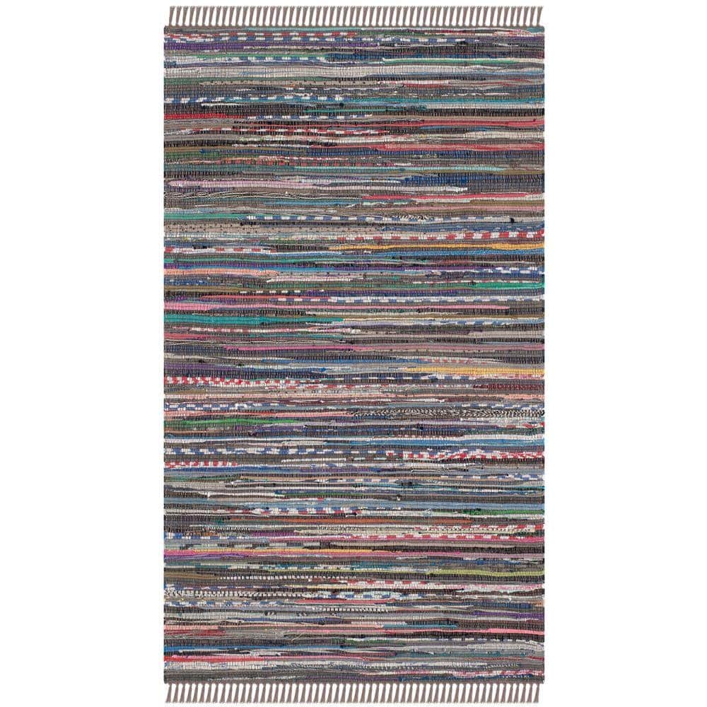 Rust and Multicolor Handwoven Cotton Area Rug 3' x 5'