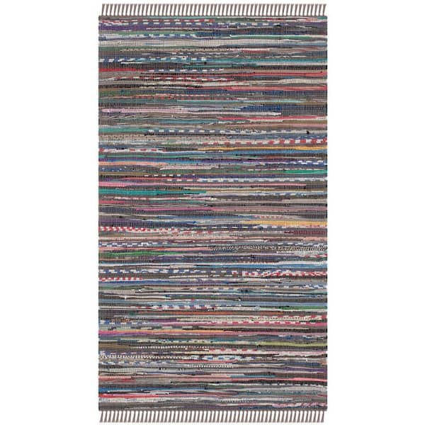 SAFAVIEH Rag Rug Rust/Multi Doormat 3 ft. x 5 ft. Striped Area Rug