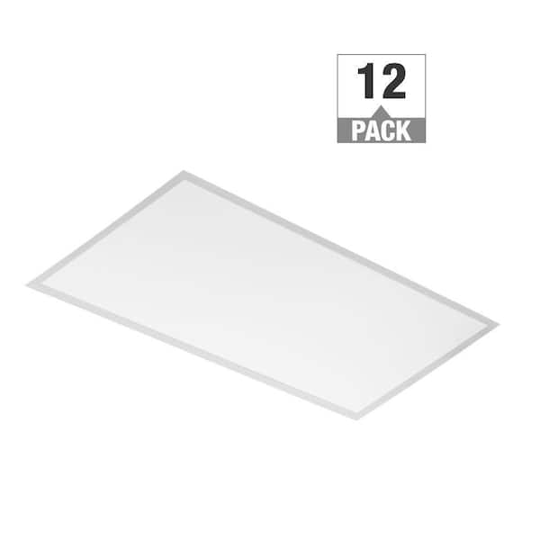 12-Pack 2 ft. x 4 ft. Backlit Selectable Lumens Wattage 3500K 4000K 5000K Integrated LED Flat Panel Light 0-10V Dimming