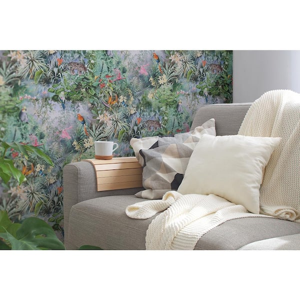 Cordian Rainforest Landscape Blue Non Pasted Non Woven Wallpaper Sample