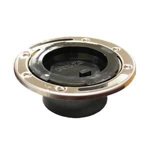 7 in. O.D. Plumbfit ABS Closet (Toilet) Flange with Stainless Steel Ring and Knockout for 3 in. or 4 in. Sch. 40 Pipe