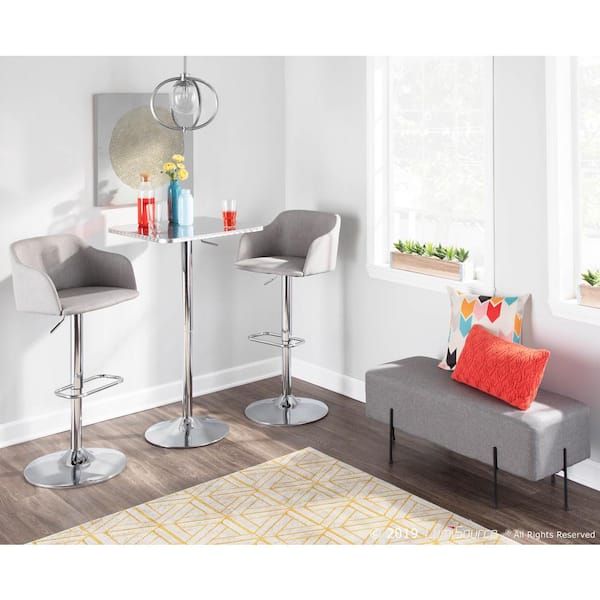 Daniella Light Grey Adjustable Bar Stool