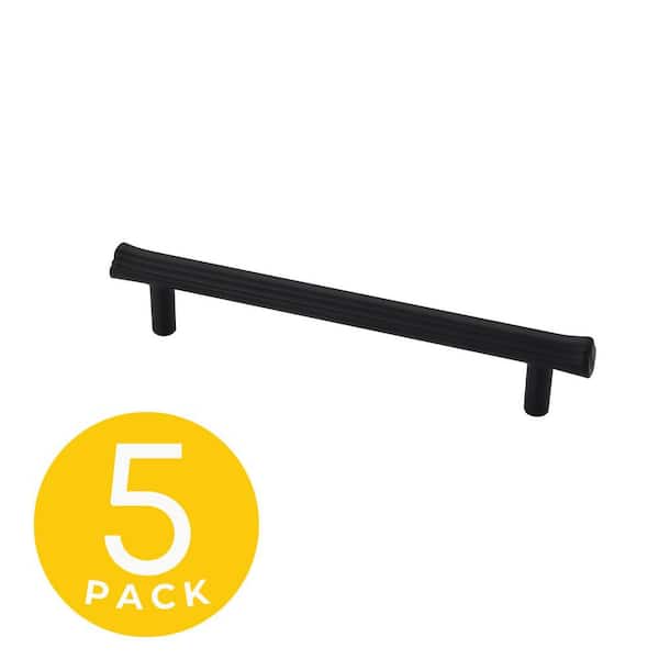 Sapphire Eclipse Series 5 in. (128 mm) Center-to-Center Modern Black Cabinet Handle/Pull (5-Pack)