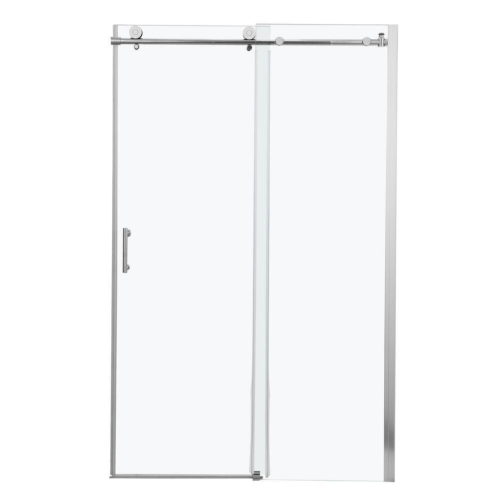 48'' Chrome Semi-Frameless Sliding Shower Door with Clear Glass