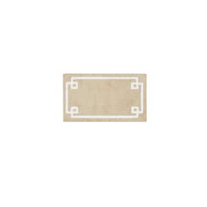 Ethan 24 in. x 40 in. Taupe Tufted Cotton Rectangle Bath Rug