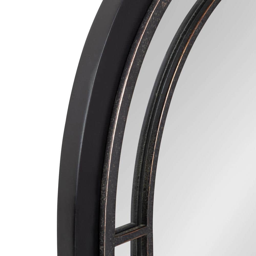 Audubon Rustic Wood and Iron Arch 40.5'' Wall Mirror