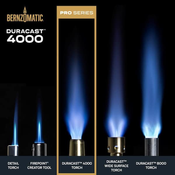Bernzomatic - DuraCast 4000 Torch with Instant Start/Stop Ignition Compatible with MAP-Pro and Propane Gas