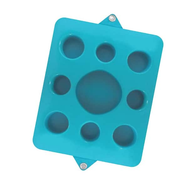 Encore 9-Cutout Seafoam Blue Pool Floating Drink Tray