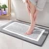 Condition photo showing New/Like New for 24 in. x 43 in. non slip bath runner rug, absorbent, soft, washable, microfiber bath mat bathroom carpet in gray