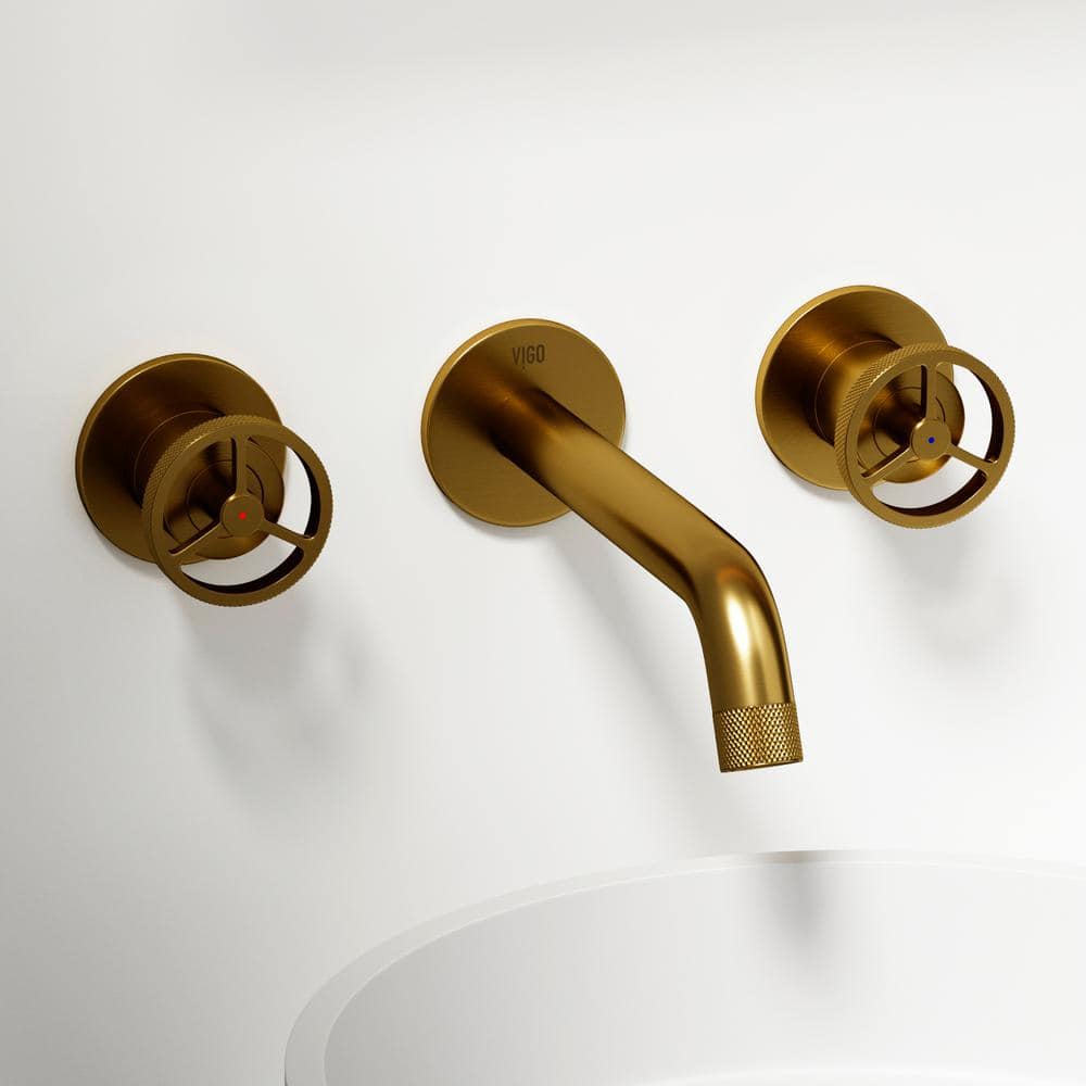 Brooklyn Industrial-Chic Matte Brushed Gold Dual-Handle Faucet