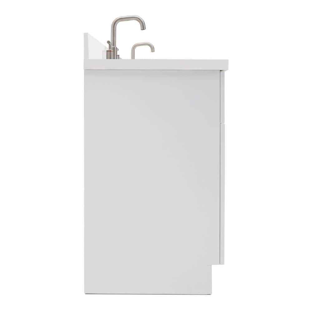 Hamlet 73" White Freestanding Double Vanity with Quartz Top