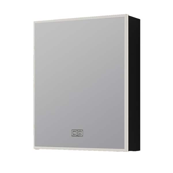Unbranded Herbert 24 in. W x 30 in. H Medium Rectangular White Aluminum Surface Mount Medicine Cabinet with Mirror