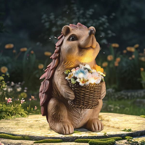 Garden Statue with Solar Lantern (Hedgehog) Jkzzc00381 - The Home