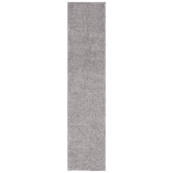 Tahoe Shag 2 ft. x 9 ft. Gray Modern Solid Runner Rug