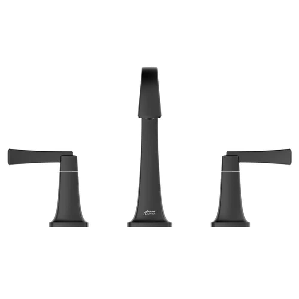 Matte Black Brass Widespread 2-Handle Bathroom Faucet