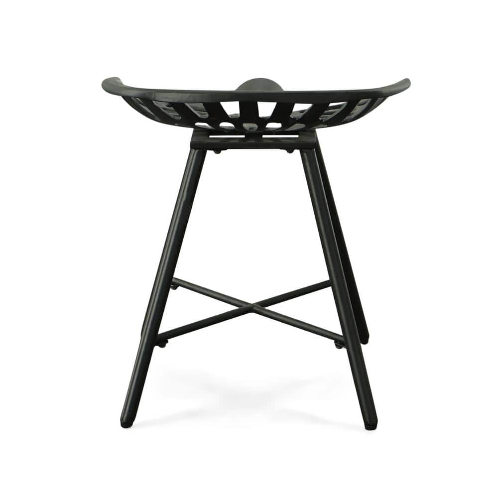 Jace Black Cast Iron Tractor Seat Fireside Bench