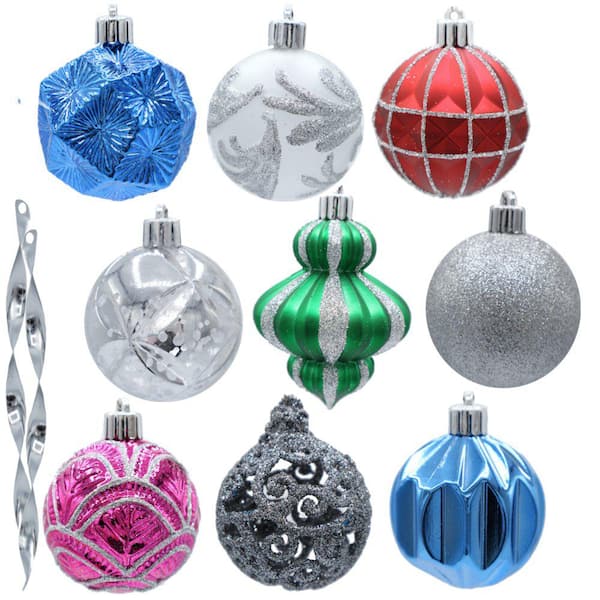 Home Accents Holiday Jingle Jubilee Shatter resistent Ornament Set (101-Count)