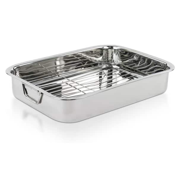 Unbranded Stainless Steel Roasting Pan with Rack